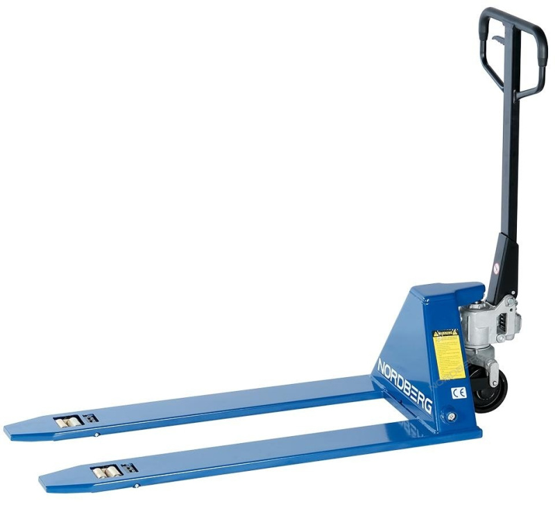 Тележка складская гидравлическая с низким подхватом 1,5 т, с ПУ колесами NORDBERG N3903-15
