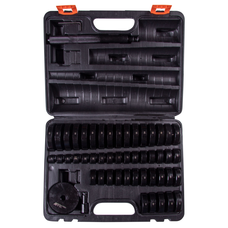 AFFIX Набор оправок для монтажа и демонтажа подшипников, 18-74 мм, кейс, 51 предмет AF10020049C