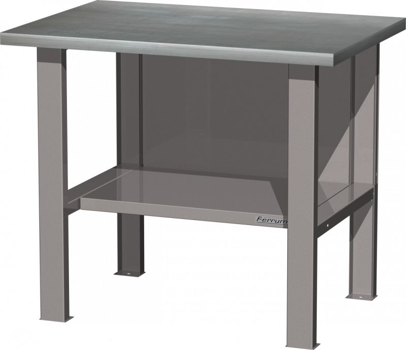 Верстак слесарный бестумбовый, серия "L", оцинкованная столешница для верстака FERRUM 01.001L-9007