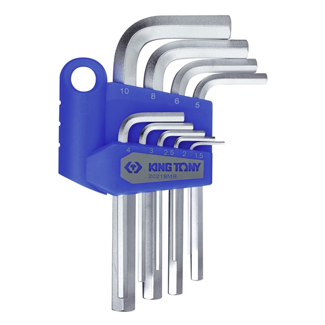 KING TONY Набор шестигранников L-типа, 1,5-10 мм, короткие, 9 предметов 20219MR