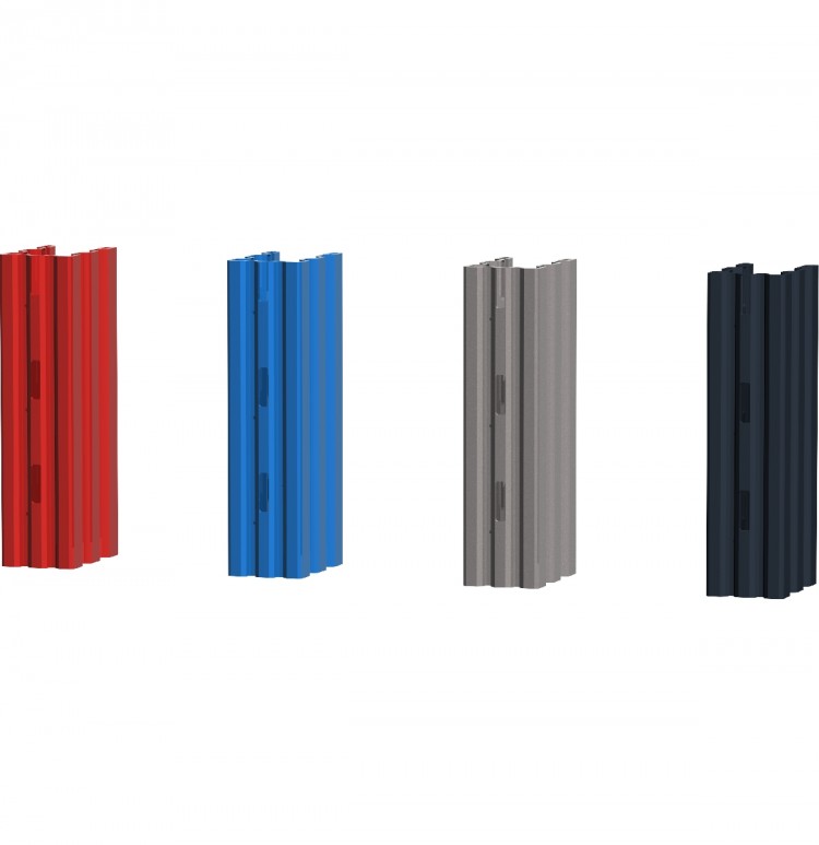 Упаковка стоек для стеллажа высотой 2000мм (в упаковке 4шт). Серый-металлик  05.020-9007